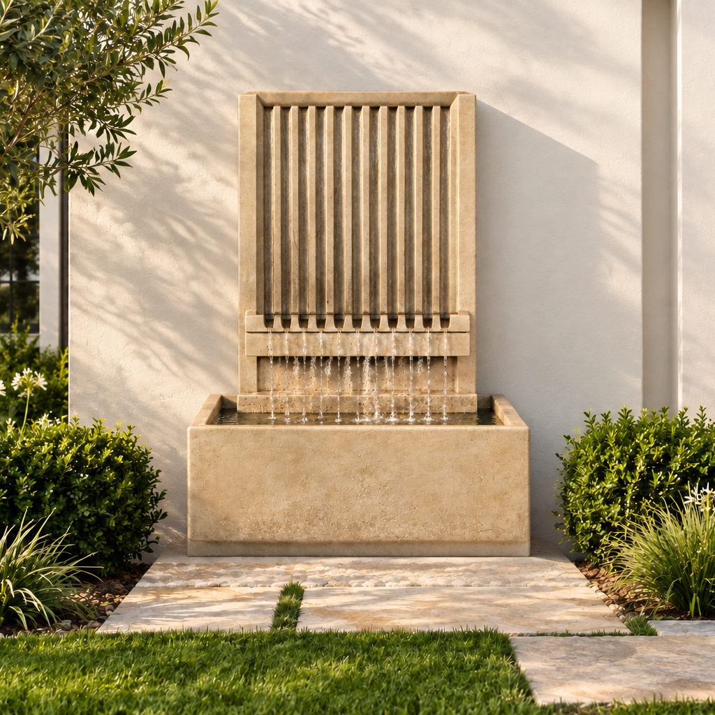 Giannini Garden Brentwood Channel Outdoor Cast Stone Wall Fountain