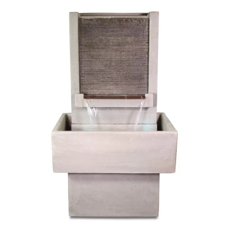 Giannini Garden Brentwood Two Tone Short Concrete Outdoor Fountain with Base 1765