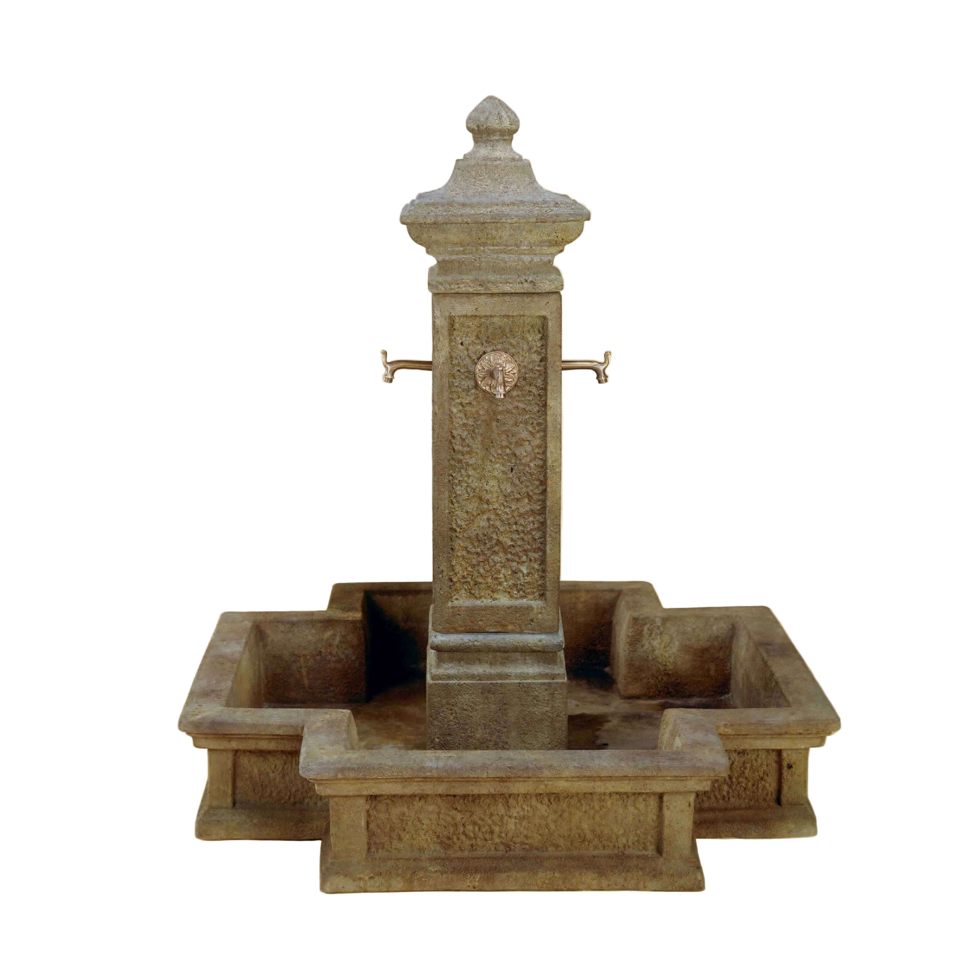 Giannini Garden Bronze Marino Cast Stone Outdoor Courtyard Fountain with Basin 1070