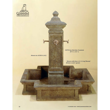 Giannini Garden Bronze Marino Cast Stone Outdoor Courtyard Fountain with Basin 1070 1070