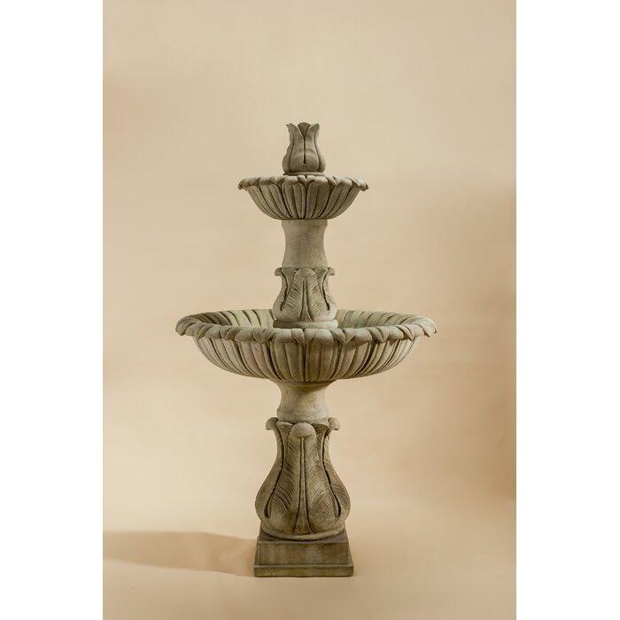 Giannini Garden Calanthia 2-Tier Cast Stone Outdoor Garden Fountain 1680