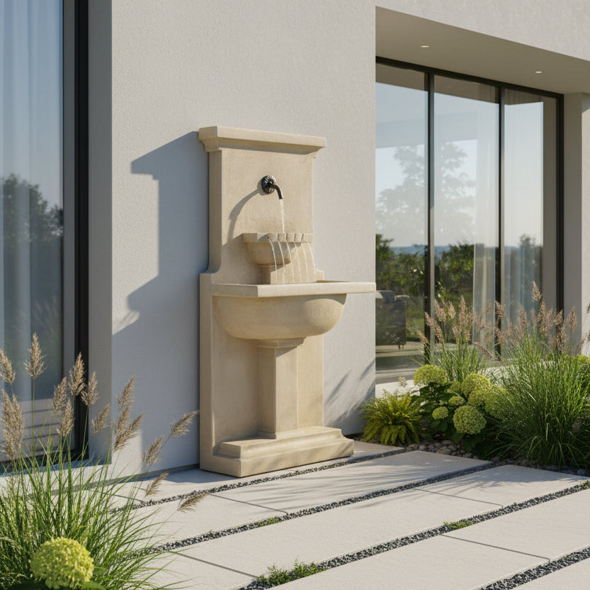 Giannini Garden Calistoga Outdoor Wall Fountain in GFRC 1835 1835
