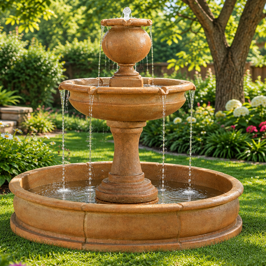 Giannini Garden Cannes Concrete Outdoor Garden Fountain with Basin 1664