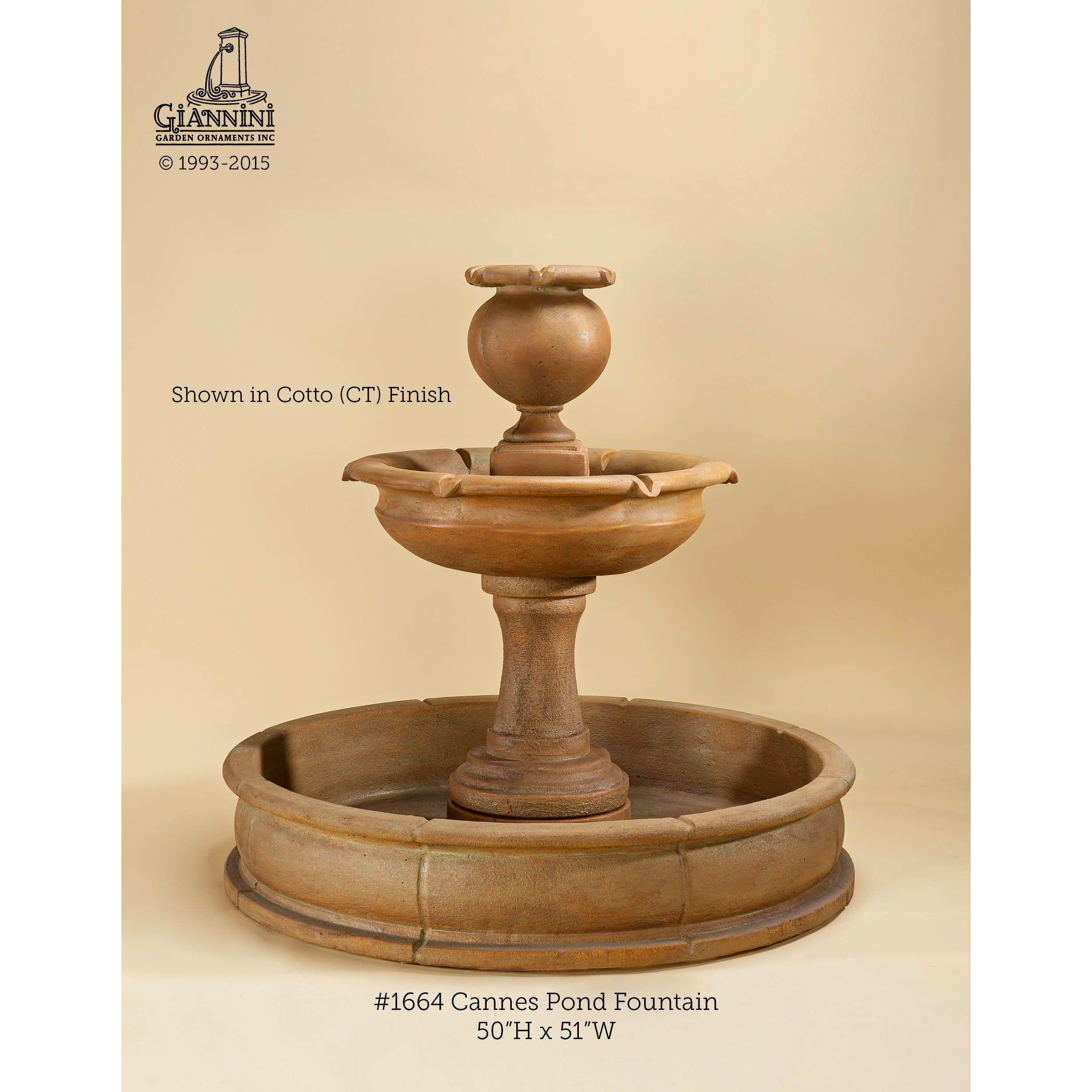Giannini Garden Cannes Concrete Outdoor Garden Fountain with Basin 1664