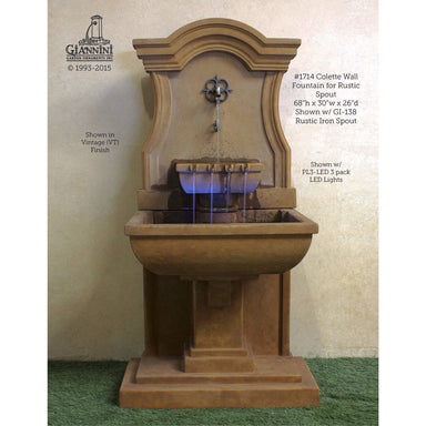 Giannini Garden Colette Cast Stone Outdoor Wall Fountain 1714 1714