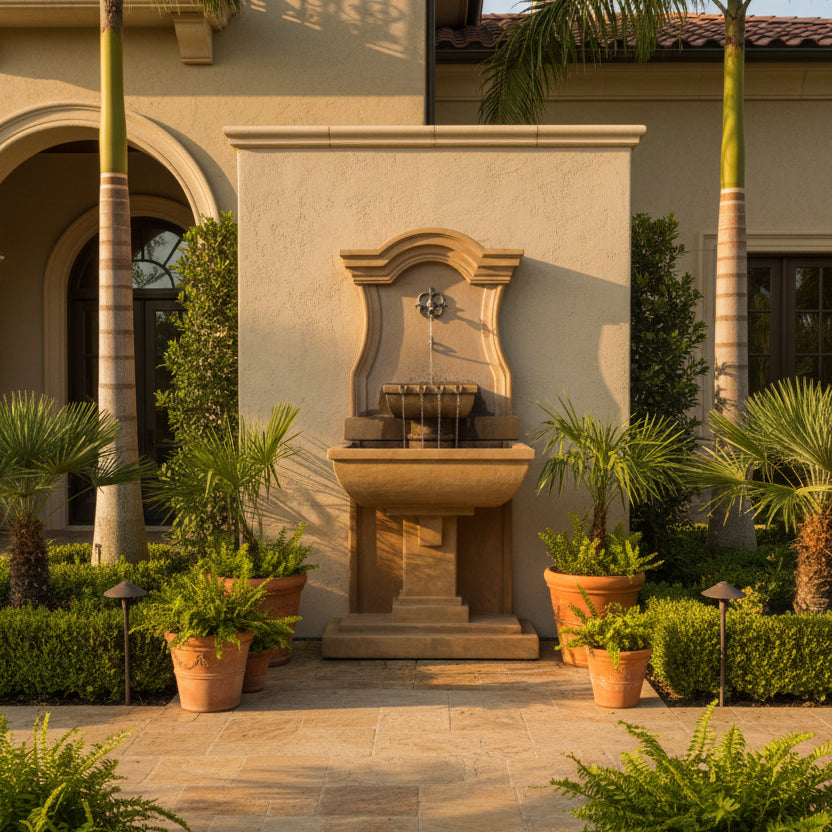 Giannini Garden Colette Cast Stone Outdoor Wall Fountain 1714