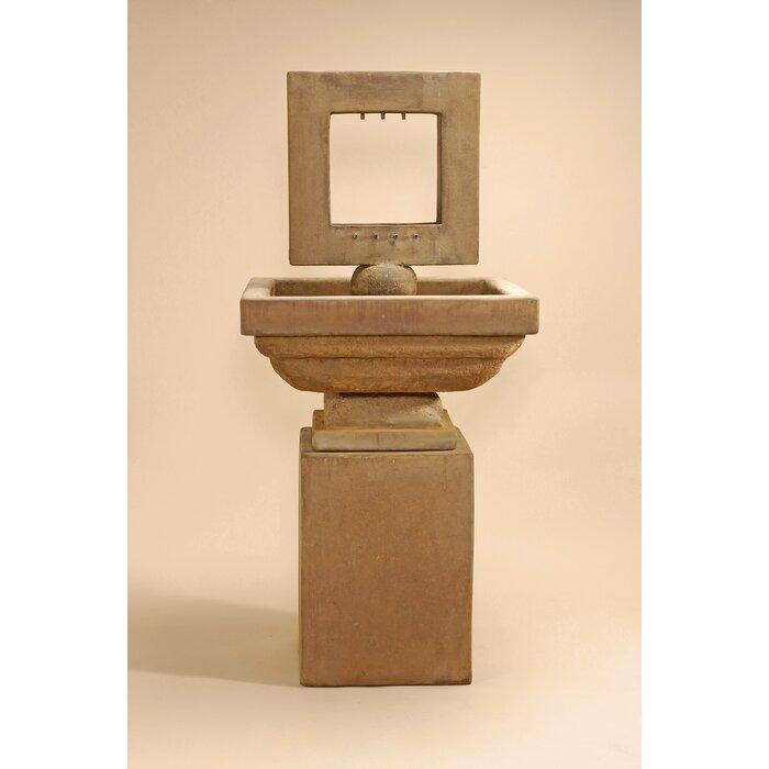 Giannini Garden Contempo Cast Stone Square Outdoor Garden Fountain 1628 1628