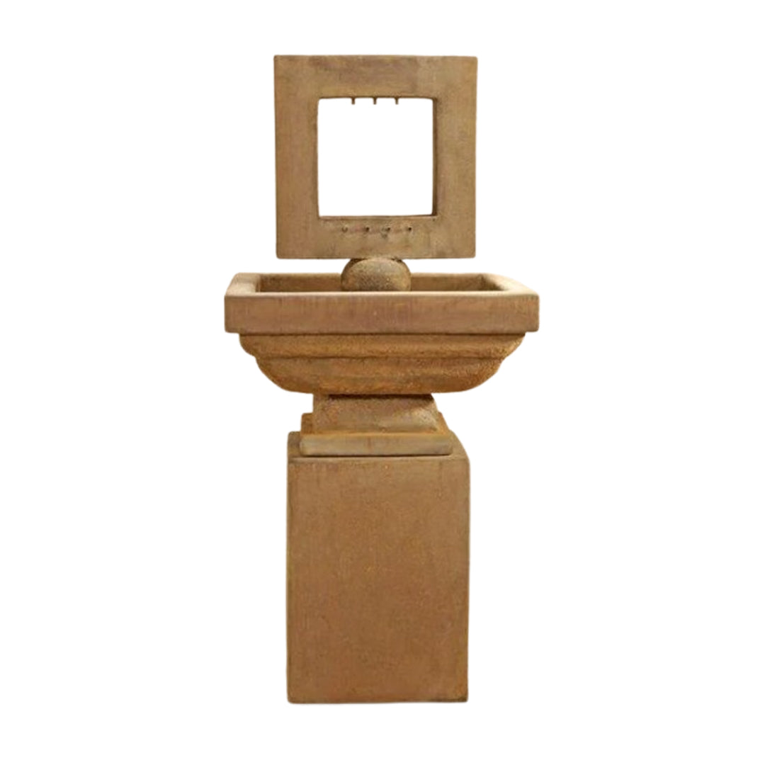 Giannini Garden Contempo Cast Stone Square Outdoor Garden Fountain 1628 1628