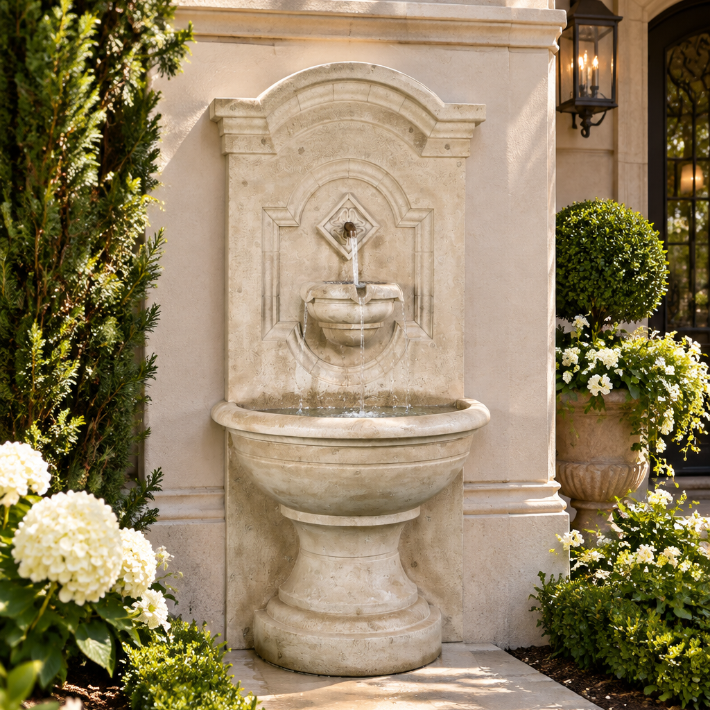 Giannini Garden Corsica Outdoor Wall Fountain in GFRC 1836
