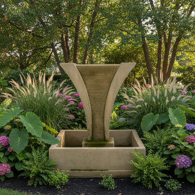 Giannini Garden Diesse Square Cast Stone Outdoor Courtyard Fountain 1460 1460