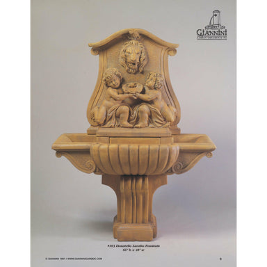 Giannini Garden Donatello Lavabo Lion Head Cast Stone Outdoor Wall Fountain 103 103