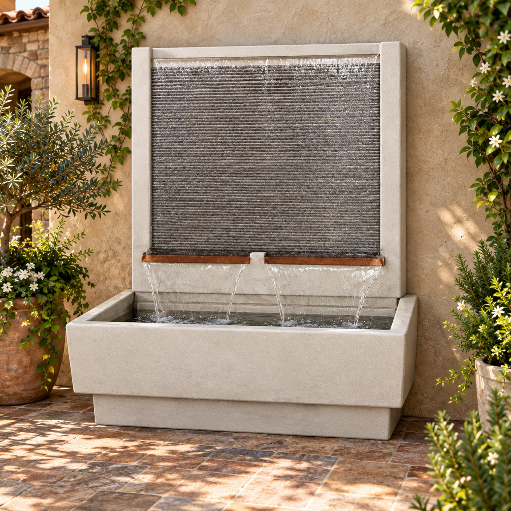 Giannini Garden Double Brentwood Wall Fountain 1771