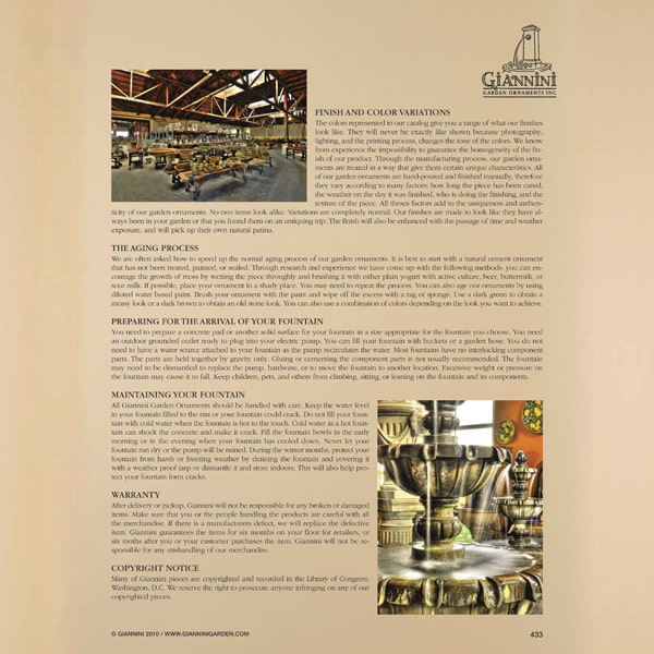 Giannini Garden Eden Fountain 1832 – Luxury Cascading Waterfall Fountain