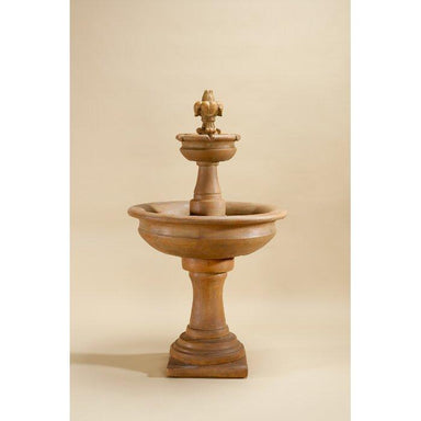 Giannini Garden Fleur De Lis 2-Tier Cast Stone Outdoor Garden Fountain 1663 1663
