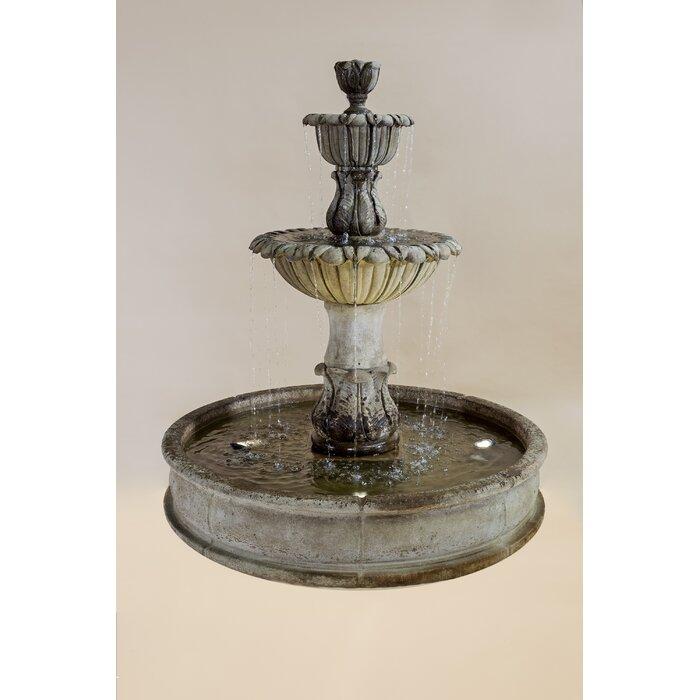 Giannini Garden Florica Cast Stone Althum Outdoor Courtyard Fountain with Basin 1698 1698