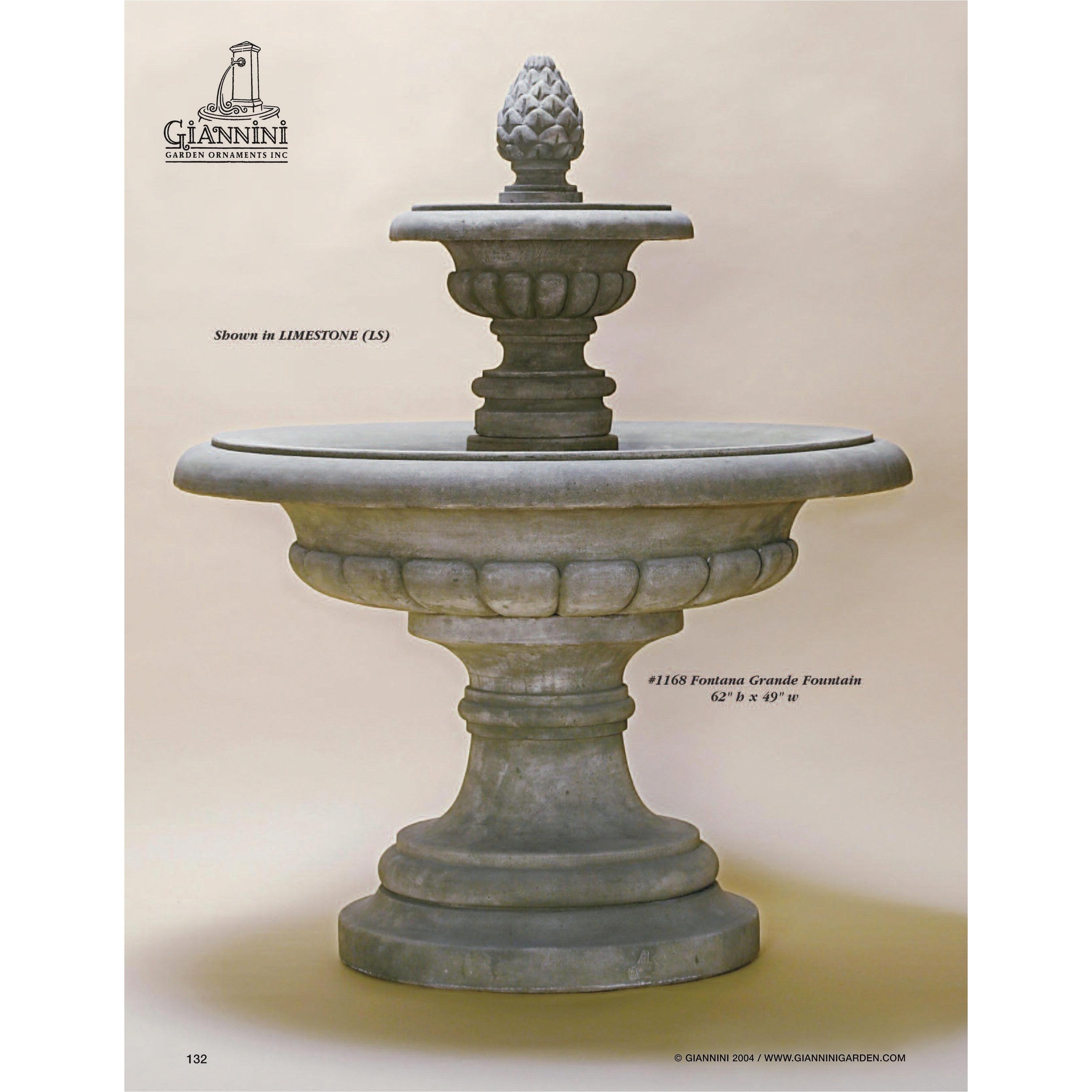 Giannini Garden Fontana Grande 2-Tier Cast Stone Outdoor Fountain 1168 1168