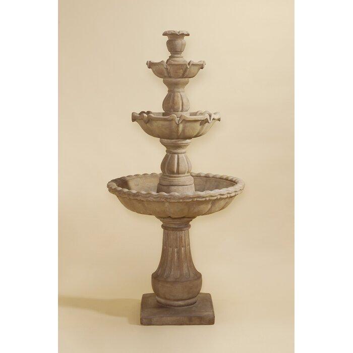 Giannini Garden Gaetana 3-Tier Cast Stone Outdoor Courtyard Fountain 1621 1621
