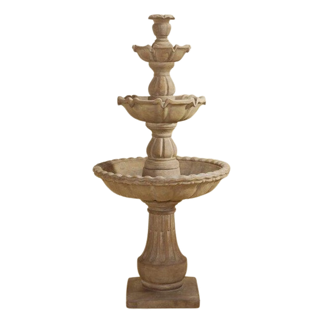 Giannini Garden Gaetana 3-Tier Cast Stone Outdoor Courtyard Fountain 1621 1621