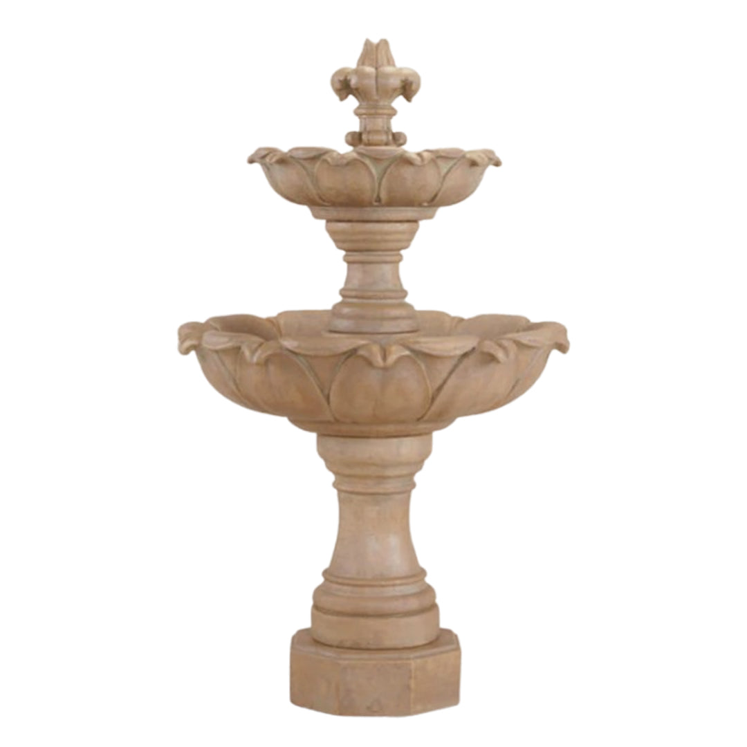 Giannini Garden Gardenia 2-Tier Cast Stone Outdoor Courtyard Fountain 1214