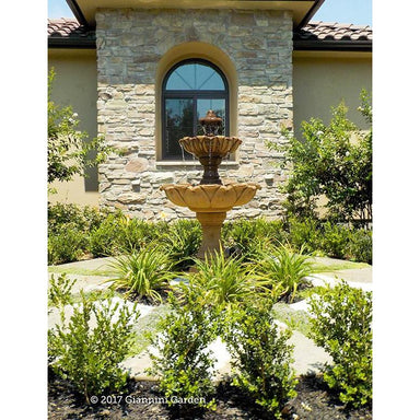 Giannini Garden Gardenia 2-Tier Cast Stone Outdoor Courtyard Fountain 1214
