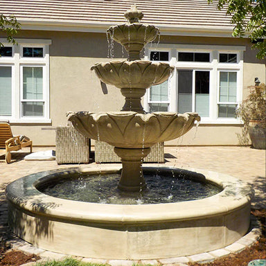 Giannini Garden Gardenia 3-Tier Cast Stone Outdoor Courtyard Fountain