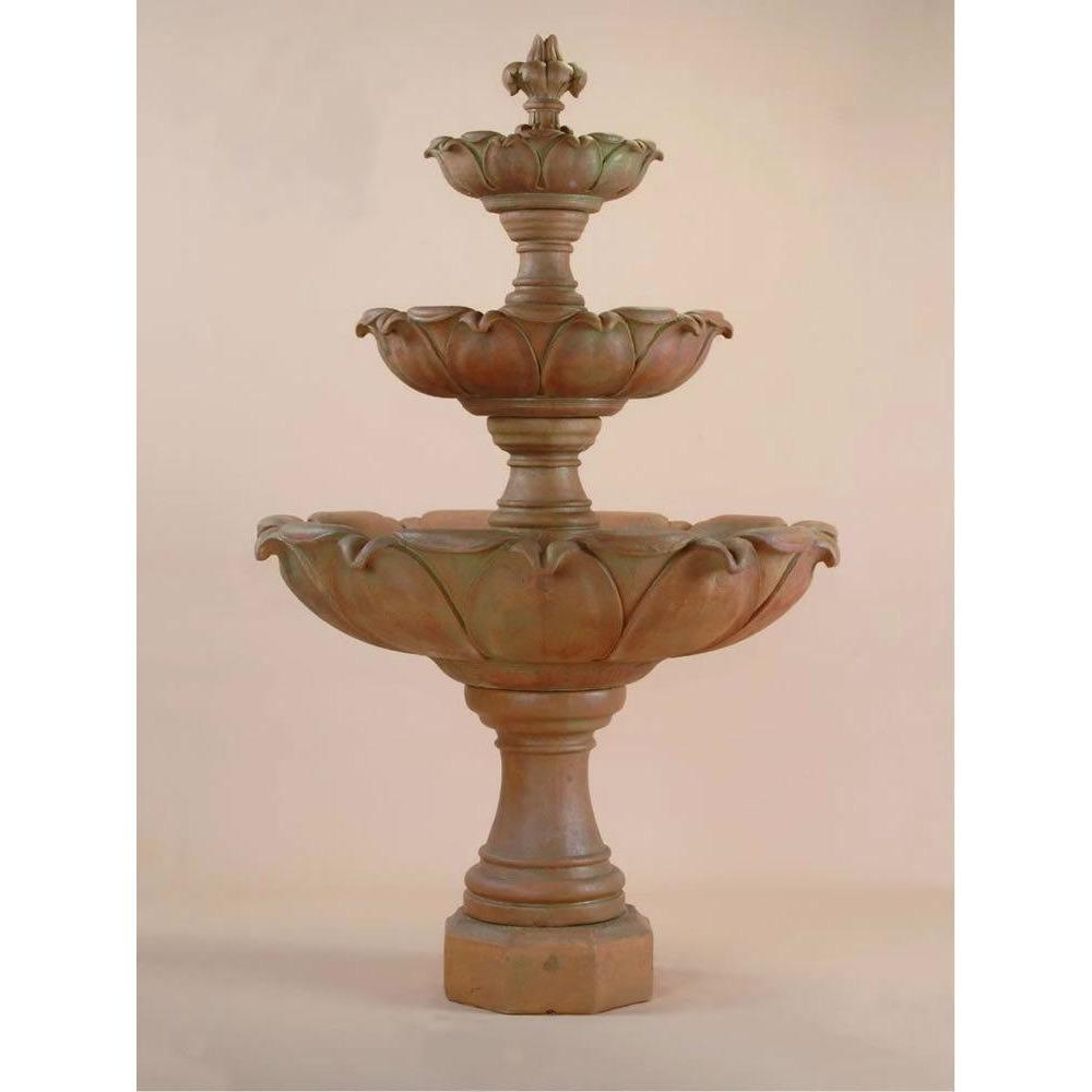 Giannini Garden Gardenia 3-Tier Cast Stone Outdoor Courtyard Fountain
