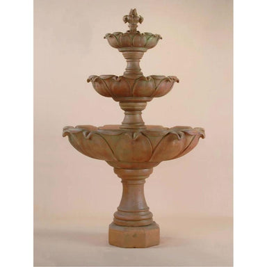 Giannini Garden Gardenia 3-Tier Cast Stone Outdoor Courtyard Fountain