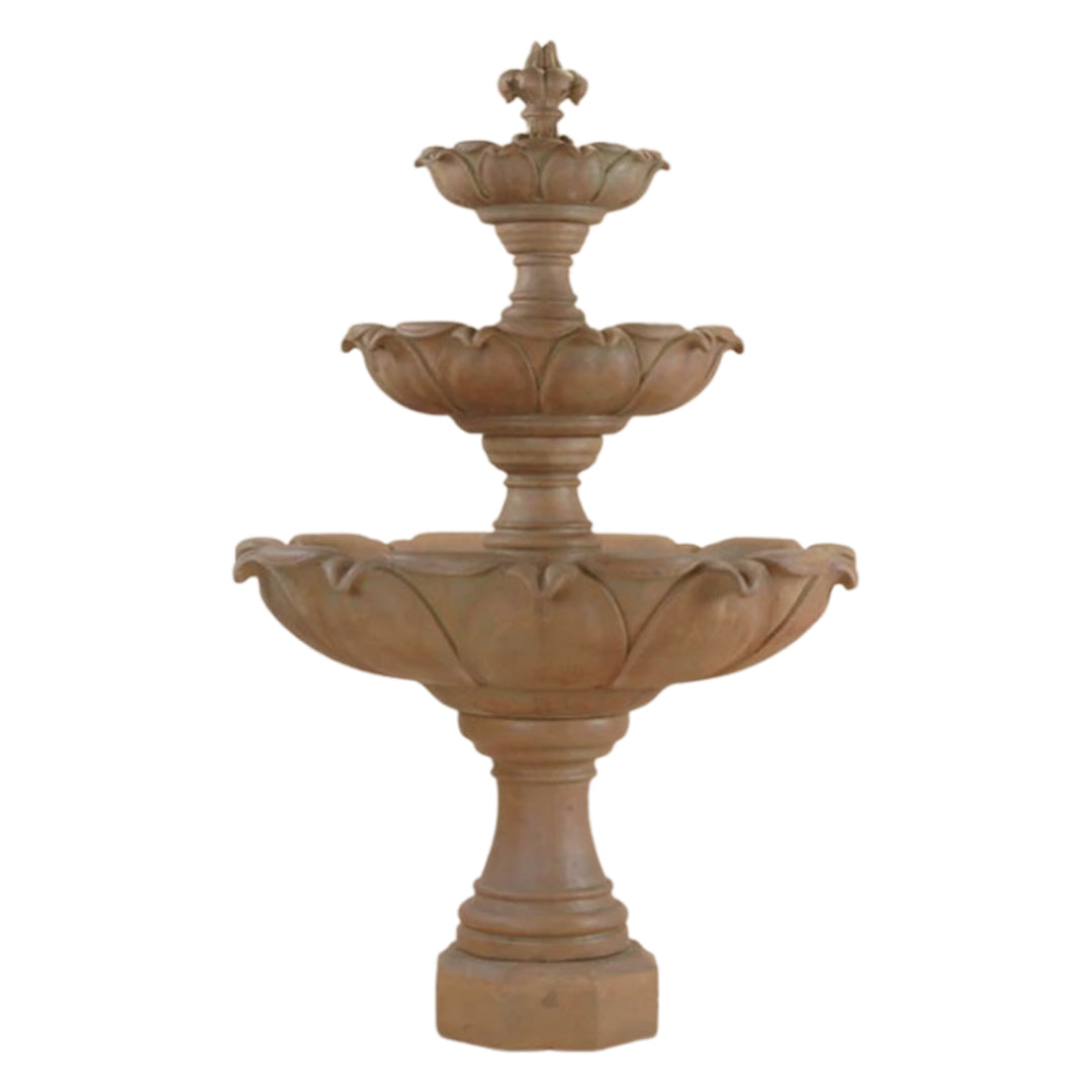 Giannini Garden Gardenia 3-Tier Cast Stone Outdoor Courtyard Fountain 1213