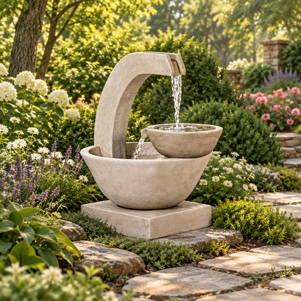 Giannini Garden Genesis Cast Stone Outdoor Garden Fountain 1833
