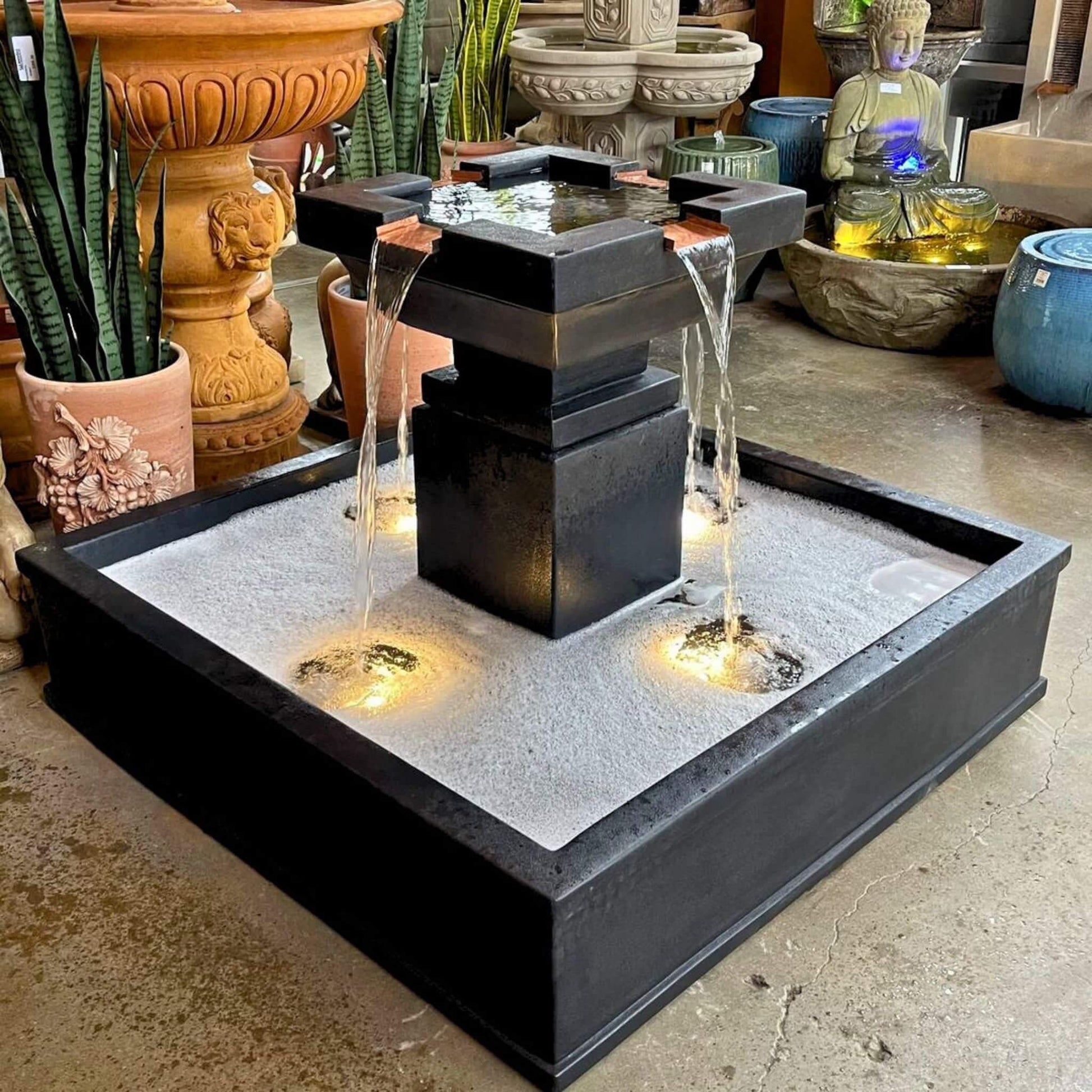 Giannini Garden Outdoor Fountains Giannini Garden Miramar Column Fountain 1817 (No Pond)