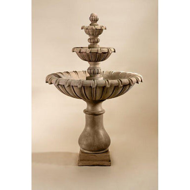 Giannini Garden Grand Chateau 3-Tier Cast Stone Outdoor Courtyard Fountain 1692 1692