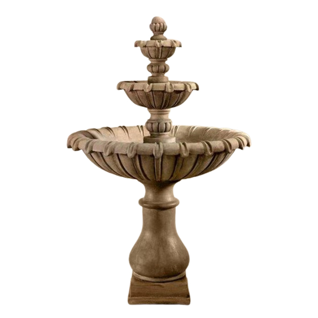 Giannini Garden Grand Chateau 3-Tier Cast Stone Outdoor Courtyard Fountain 1692 1692