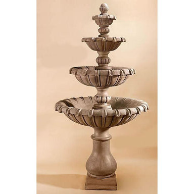 Giannini Garden Grand Chateau 4-Tier Cast Stone Outdoor Courtyard Fountain 1694 1694