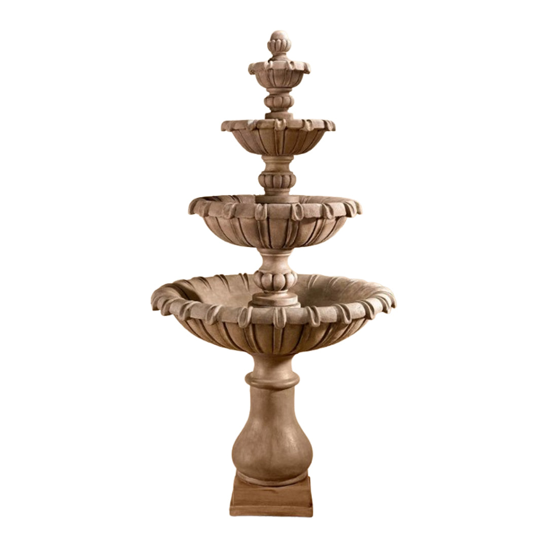 Giannini Garden Grand Chateau 4-Tier Cast Stone Outdoor Courtyard Fountain 1694 1694