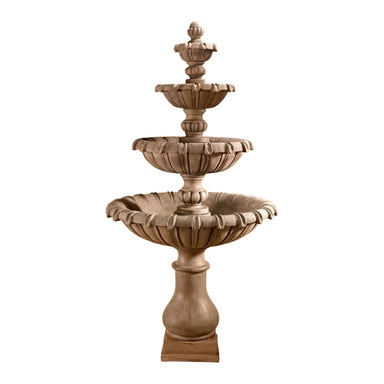 Giannini Garden Grand Chateau 4-Tier Cast Stone Outdoor Courtyard Fountain 1694 1694