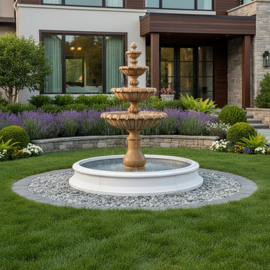 Giannini Garden Grand Chateau 4-Tier Cast Stone Outdoor Courtyard Fountain with Basin 1693