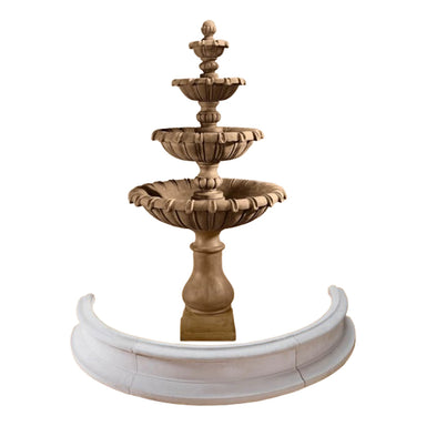 Giannini Garden Grand Chateau 4-Tier Cast Stone Outdoor Courtyard Fountain with Basin 1693