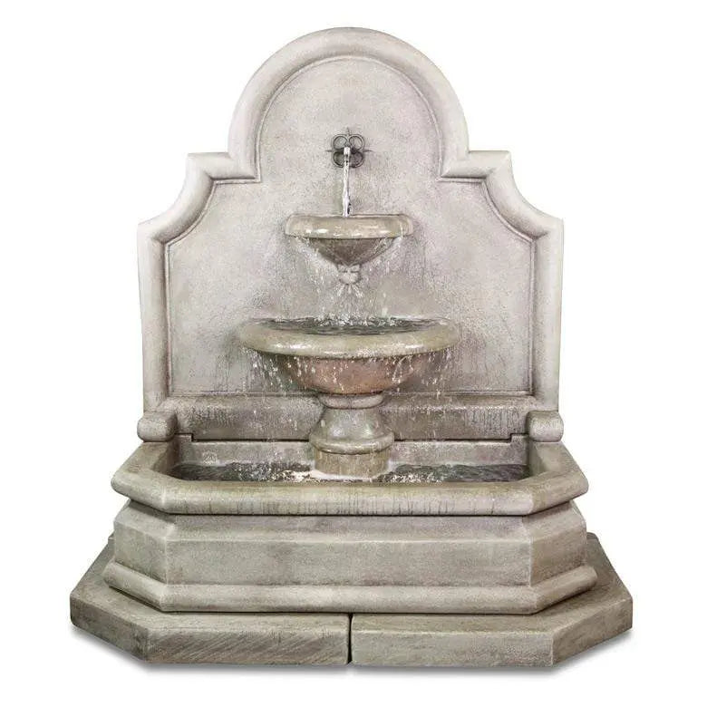 Giannini Garden Grand Venasque Walnut Concrete Wall Outdoor Fountain 1768