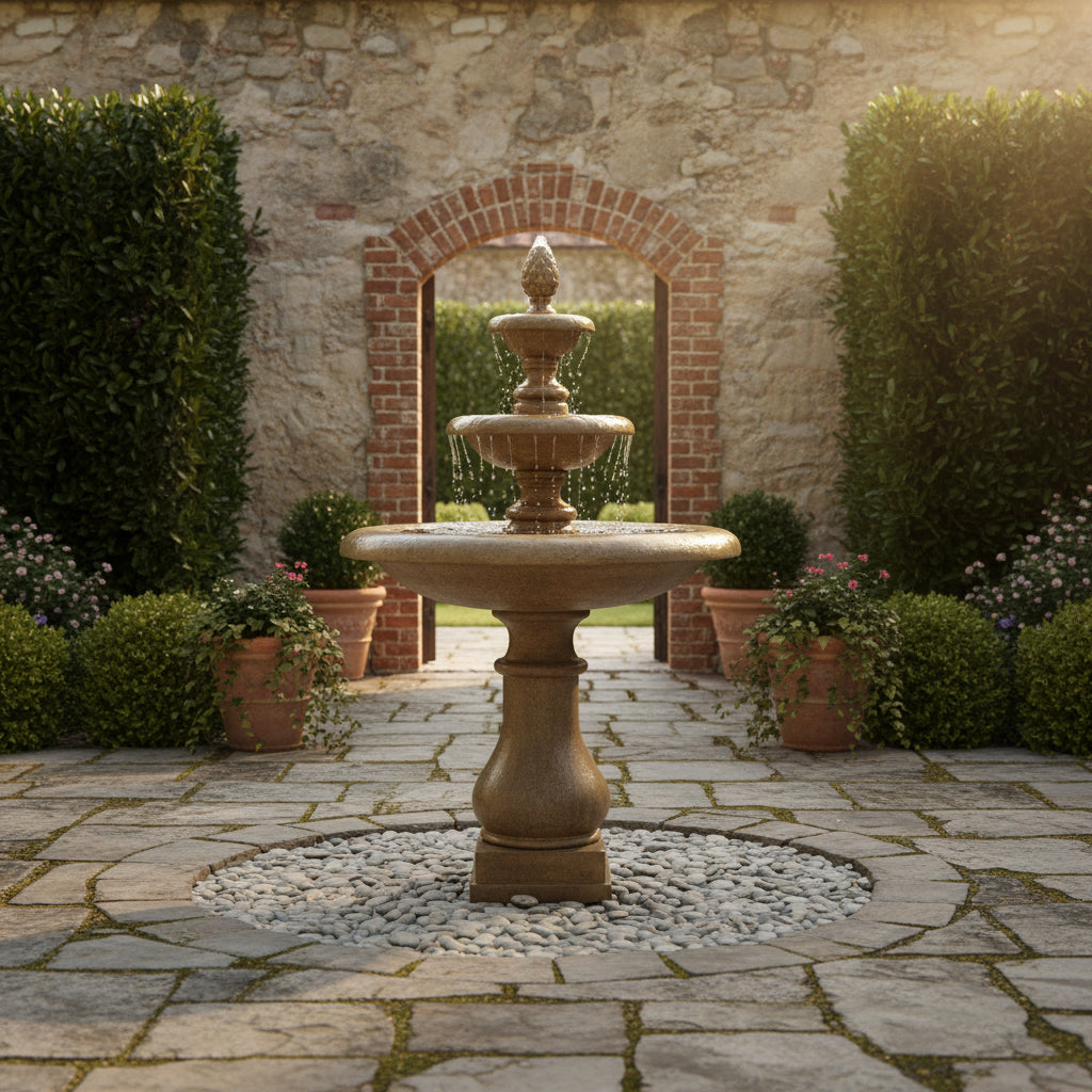 Giannini Garden Immanis Newcastle 3-Tier Cast Stone Outdoor Garden Fountain 1685 1685