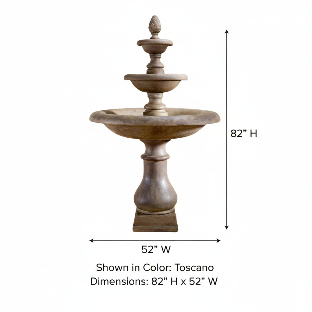 Giannini Garden Immanis Newcastle 3-Tier Cast Stone Outdoor Garden Fountain 1685