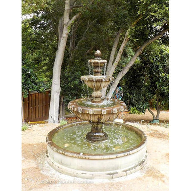 Giannini Garden Jardin 3-Tier Cast Stone Outdoor Courtyard Fountain with Basin 1281