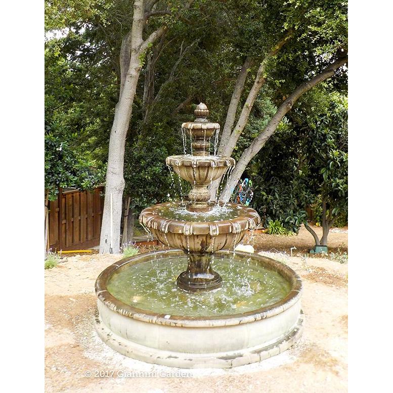 Giannini Garden Jardin 3-Tier Cast Stone Outdoor Courtyard Fountain with Basin 1281