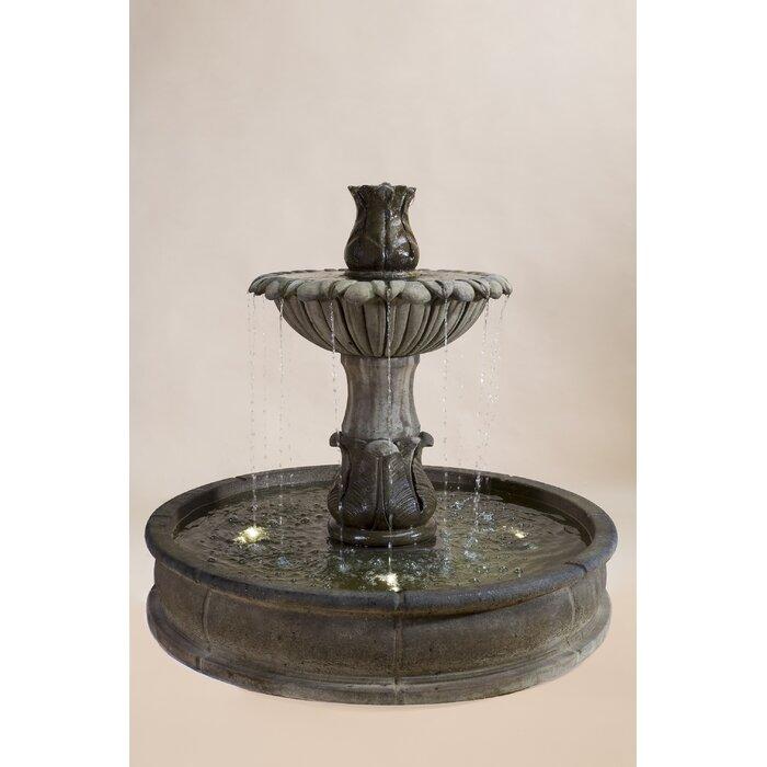 Giannini Garden Laurus Cast Stone Outdoor Courtyard Fountain with Basin 1702 1702