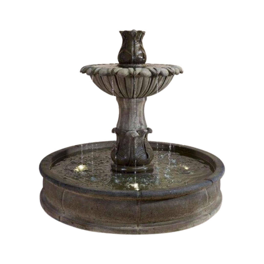 Giannini Garden Laurus Cast Stone Outdoor Courtyard Fountain with Basin 1702 1702
