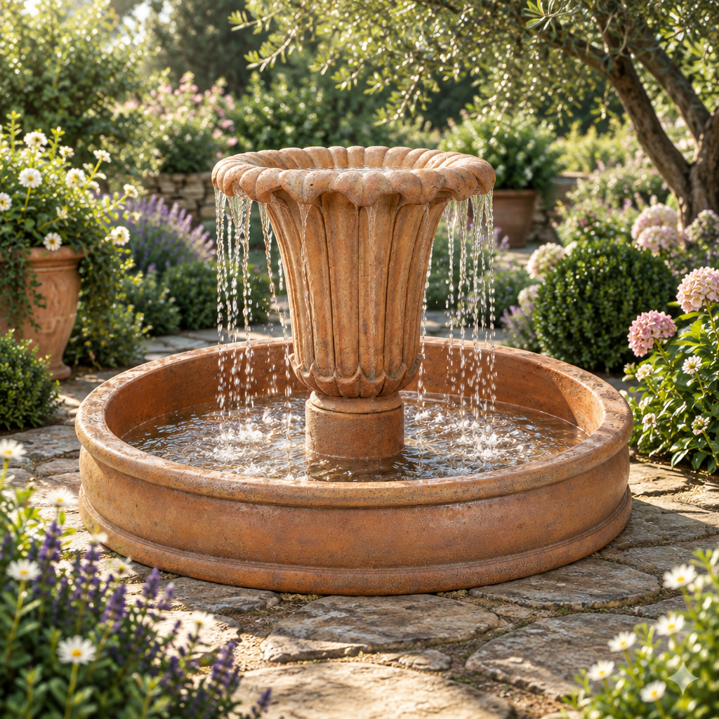 Giannini Garden Lillium Outdoor Courtyard Fountain with Basin 1025