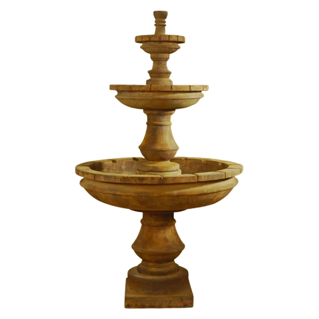 Giannini Garden Montefalco 3-Tier Cast Stone Outdoor Courtyard Fountain 1604