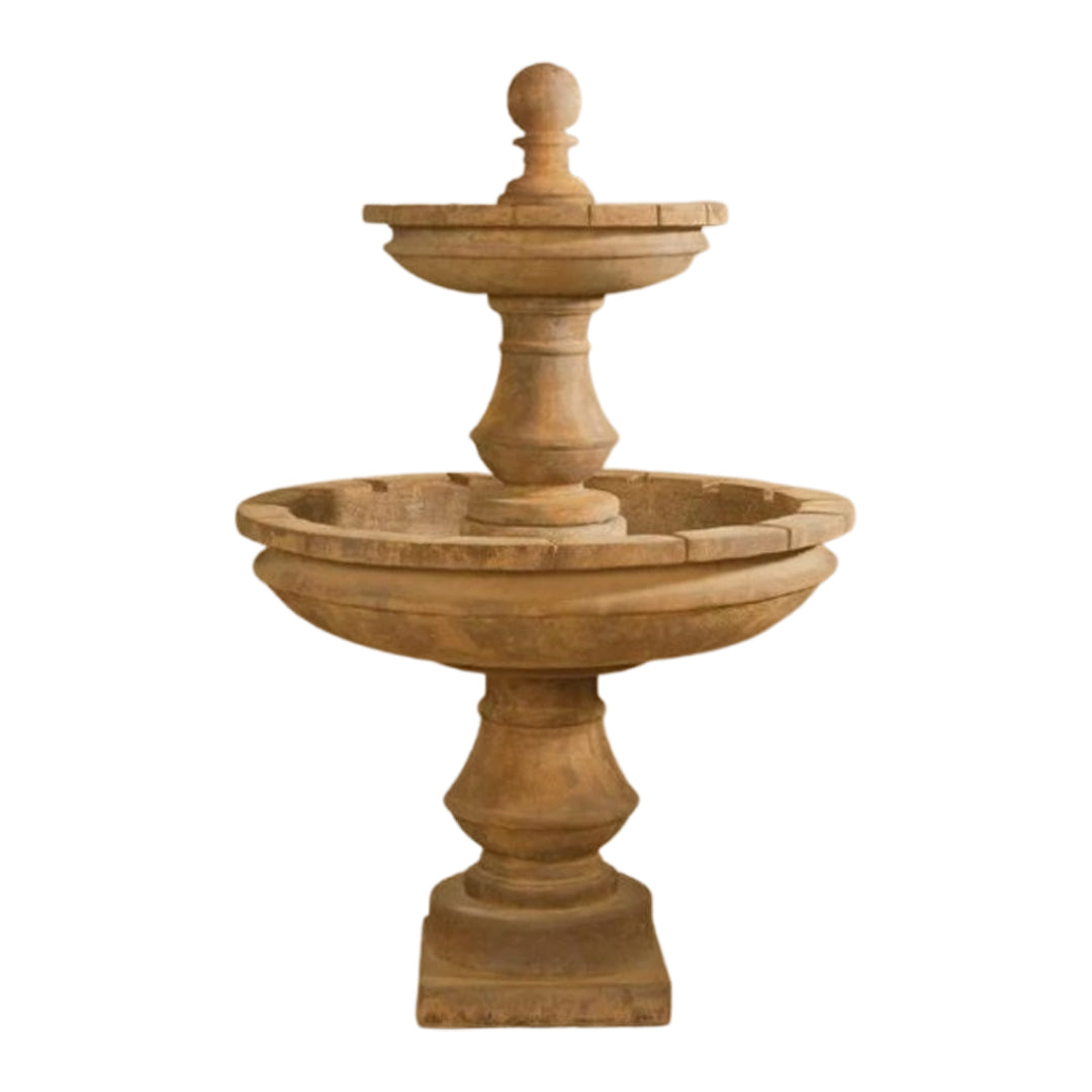 Giannini Garden Montefalco 5ft Tall 2-Tier Cast Stone Outdoor Courtyard Fountain 1607 1607