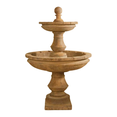 Giannini Garden Montefalco 5ft Tall 2-Tier Cast Stone Outdoor Courtyard Fountain 1607 1607