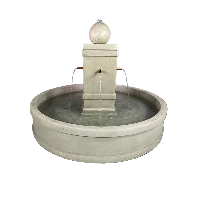 Giannini Garden Napa Fountain with Round Basin in GFRC 1787