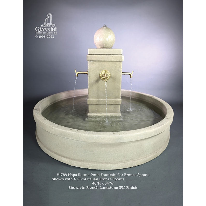 Giannini Garden Napa Fountain with Round Basin in GFRC 1787 1789